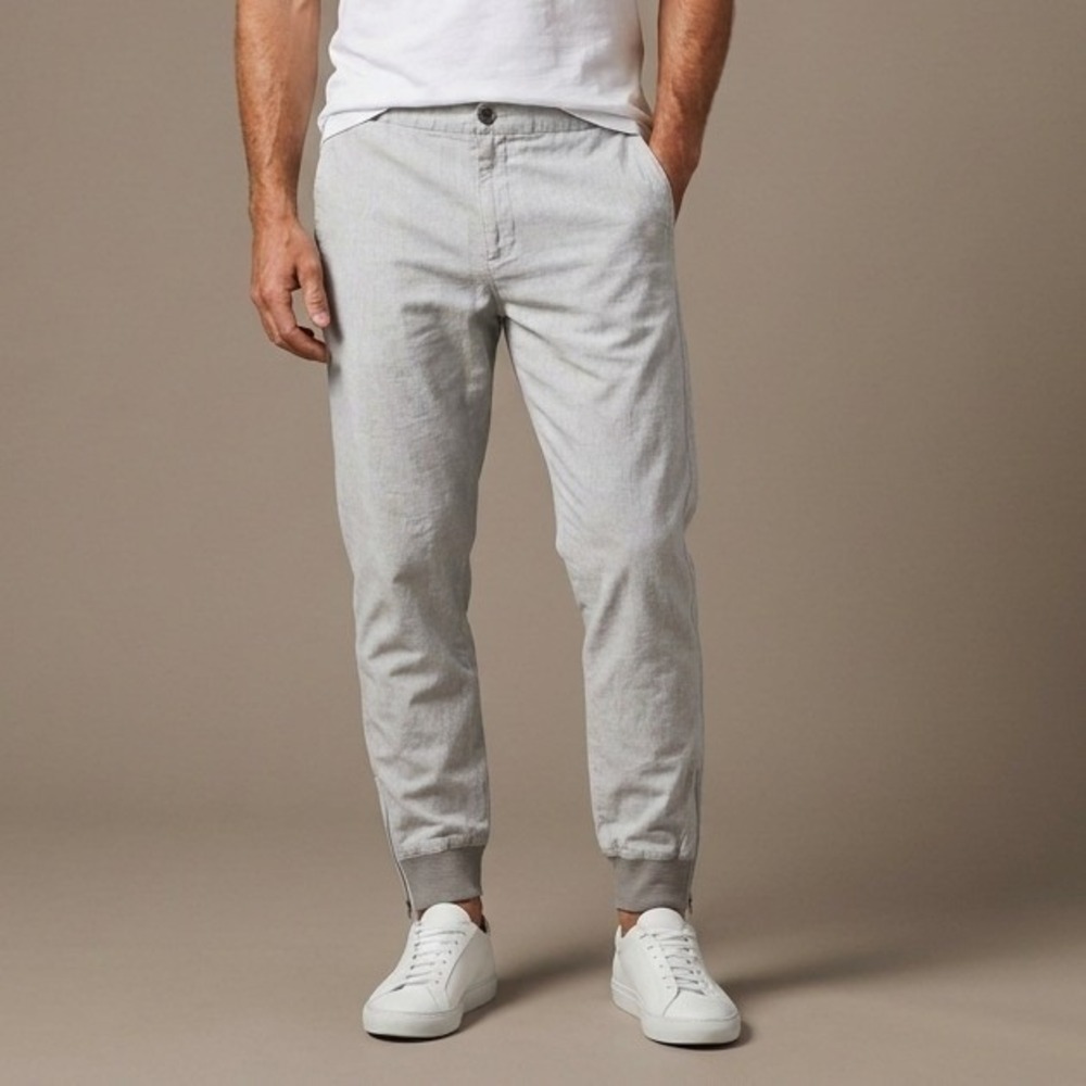 VINCE Men Joggers L Gray Cotton Lycra Luxury Minimalist Streetwear Joggers